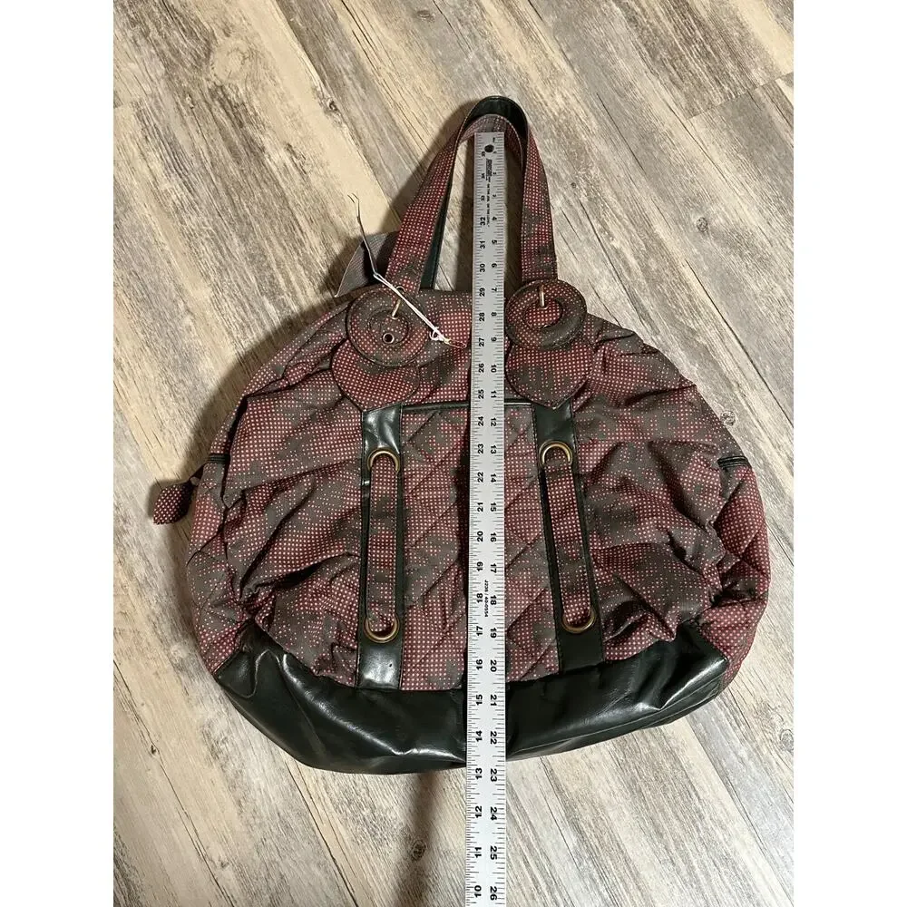 Vtg III PARCEL Hobo Shoulder Bag Tote Travel Bebe Bowler NWT Polka Dot Leaves